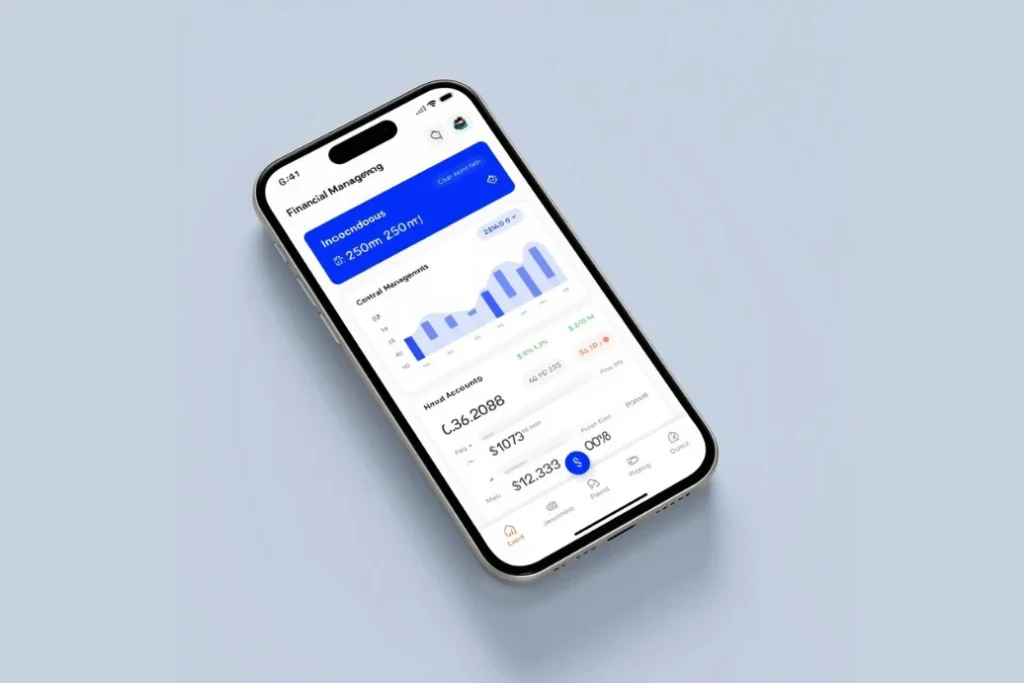 interfaz de una app de contabilidad o gestión financiera.