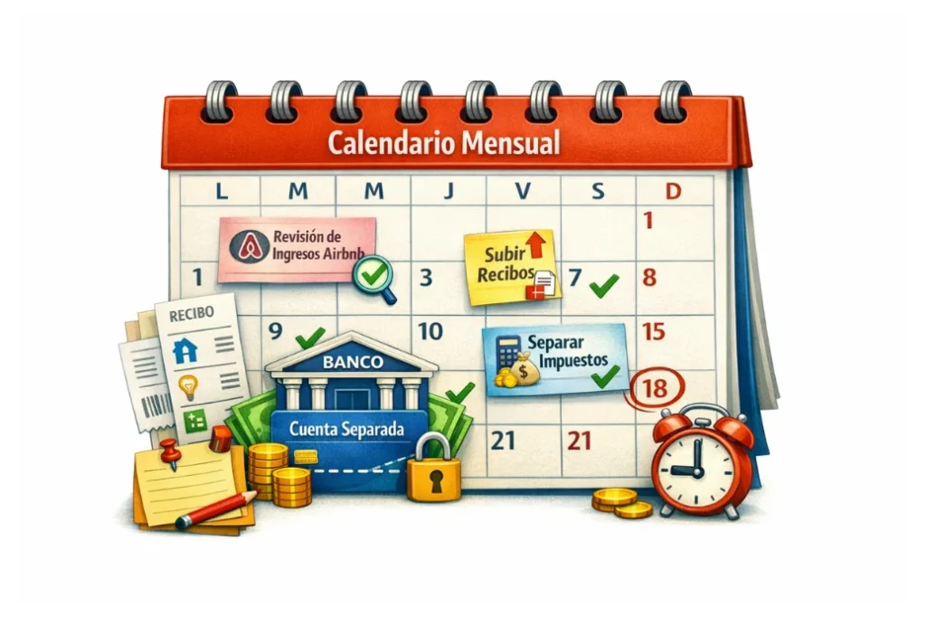 Calendario de organización financiera para ingresos de Airbnb y cumplimiento con el IRS sin estrés en Oakland