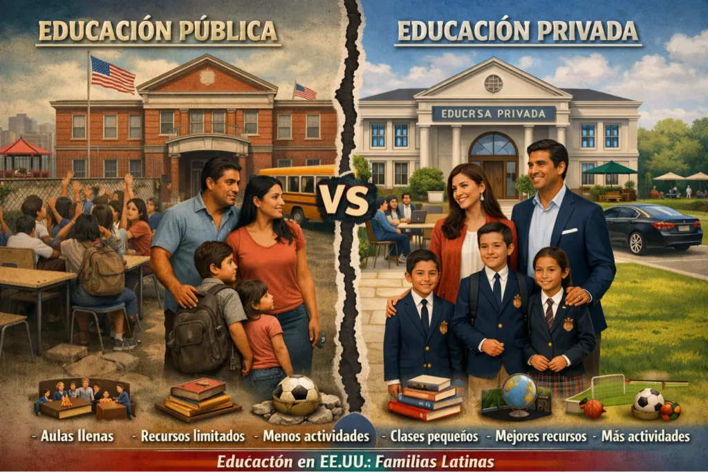 Persona latina organizando recibos y gastos educativos para declaración de impuestos en Estados Unidos